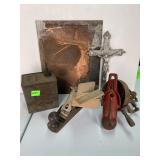 Mixed Vintage Tools & Religious Decor Lot