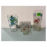 Rooster & Elephant Drinking Glass Lot