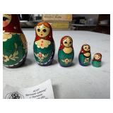 Nolinsk Straw Inlay Russian Nesting Dolls 6pc