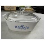 Fire-King Blue Cornflower Casserole Dish with Lid