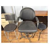 Black Office Stool and Chairs Mixed Group Lot