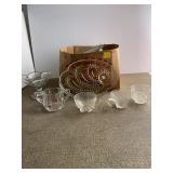 Assorted Clear Pressed Glassware Lot with Cups