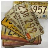 Vintage Indiana and Illinois License Plates Lot