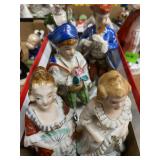 Vintage Colonial Court Porcelain Figurines Box Lot