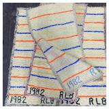Vintage Hand Hooked Striped Rugs Pair