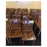 5 Wood Restaurant Chairs - Slat Back