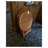 Round Folding Wood Patio Tables (4)