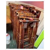 Lot of (9) Wooden Folding Waiter Tray Stands