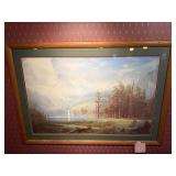 Framed Mountain Lake Landscape Print 40.5' x 28.5'