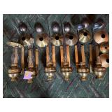 Brass Tone Electric Hurricane Sconces