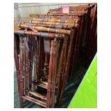 Lot of (10) Wooden Folding Waiter Tray Stands