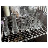 Assorted Clear Glass Vases, Set of 6