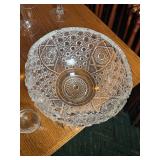 L.E. Smith Punch Bowl & 30 Libbey Cups