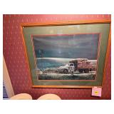 Framed Farm Truck & Windmill Print 21.5' x 26'