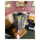 2 San Jamar Stainless Cup Dispensers
