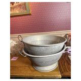 2 Aluminum Commercial Footed Colanders
