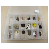 Assorted Advertising Pins Tokens and Pocket Knife