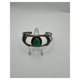 Sterling Silver Turquoise Leaf Cuff Bracelet 14.78