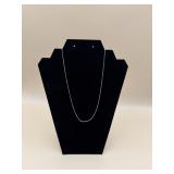 14K White Gold Italy 18.5-Inch Rolo Chain Necklace