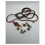 Assorted Costume Jewelry Cord Charm and Bead Lot