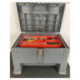 Gray Plastic Step Stool Box