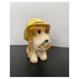 Inarco Dog wearing Yellow Straw Hat Planter