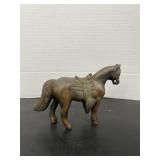 Cast Metal Western Saddled Horse Figurine