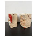 Vintage Scioto Santa Mrs Claus Planters Holiday