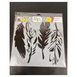 TCW Balzer Designs 4 Feathers 12x12 Stencil