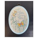 Vintage 1980 Hallmark Butterflies Wooden Plaque