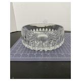 Clear Pressed Glass Chevron Leaf Serving Bowl