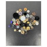 Mixed Vintage Crafting Buttons & Military Uniform