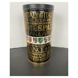 Aztec Calendar Tall Tin Canister with Lid