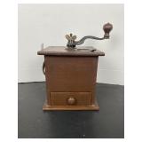 Antique Wooden Box Coffee Grinder Mill