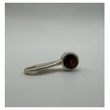 925 Sterling Silver Red Gemstone Pendant 1.71g