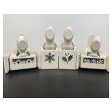 4 Martha Stewart Holly Leaves and Snowflake Punche