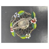 Silver Woven Twisted Wire Flower Basket
