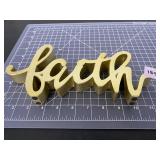 Gold Cursive Faith Freestanding Wall Sign