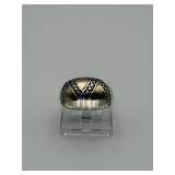 14K Gold and 925 Sterling Silver Band Ring Size 7.