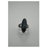 Sterling Silver JP Marquise Blue Stone Ring Size 9