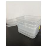 Stackable Clear Plastic Storage Containers Set