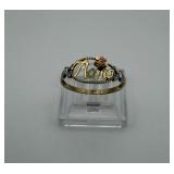 10K Gold JCM Tri-Color Nana Flower Ring Size 7