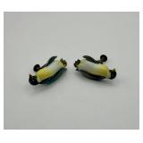Enamel Penguin Screw-Back Earrings Pair