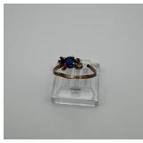 10K Gold Blue Stone Broken Ring Scrap 1.13g
