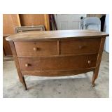 Antique Oak Bow Front Dresser Chest Of Drawers