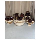 Bicentennial Eagle Pottery Pitcher Wash Basin Set
