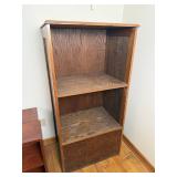 Oak Finish 3 Shelf Storage Bookcase Cabinet Unit