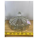 Clear Pressed Glass Covered Candy Dishes - Qty 3