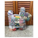 Patchwork Quilted Scottie Dog Plush Pillow
