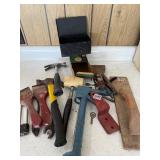 Assorted Hand Tools Hammers Scrapers Caulk Gun Lot